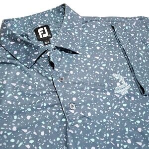 FootJoy Pinehurst Mens XL Short Sleeve Golf Polo Shirt All Over Print